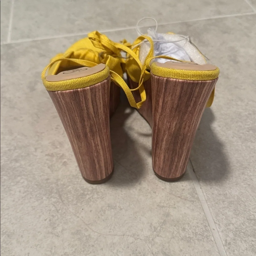 So Me Yellow Espadrille Sandals